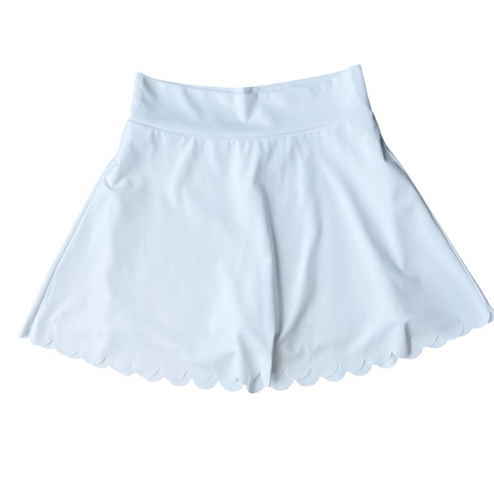 J. Crew White Scalloped Hem Skirt with shorts Size S